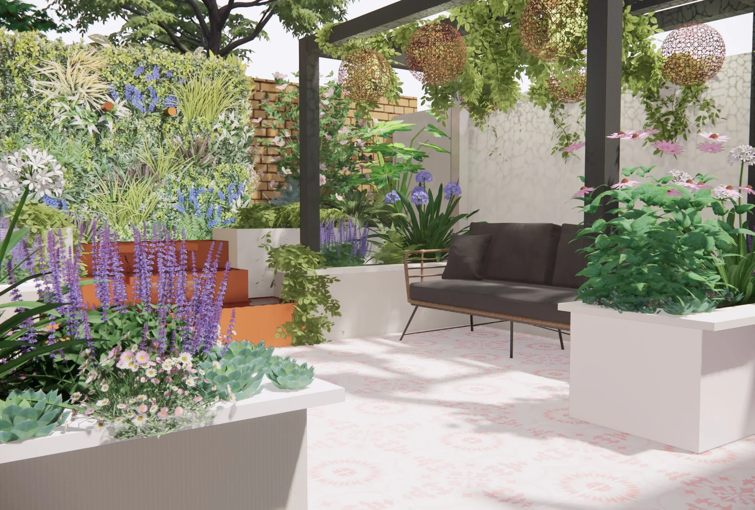 Camden courtyard garden render